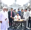 தமிழ்நாடு அரசினால் அனுப்பப்பட்ட நிவாரண பொருட்களுடன் கூடிய கப்பல் இலங்கைக்கு.