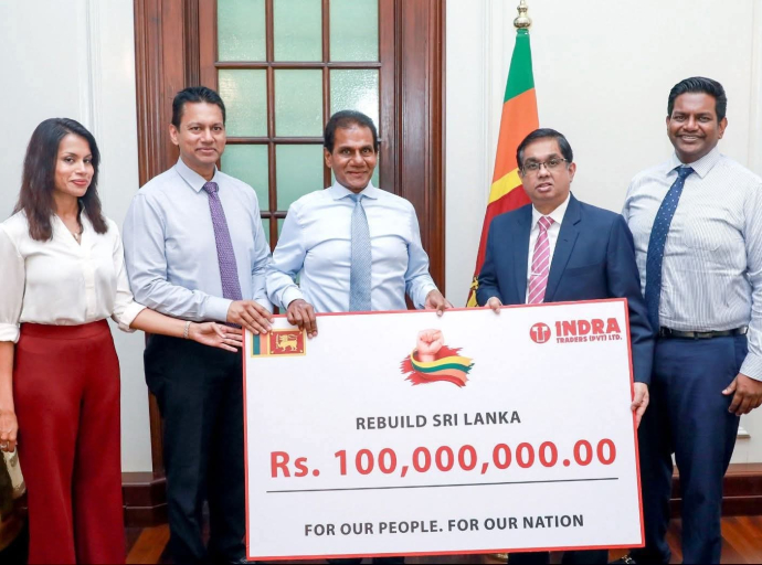 Rebuilding Sri Lanka" நிதியத்திற்கு Indra Traders (Pvt) Ltd நிதி நன்கொடை
