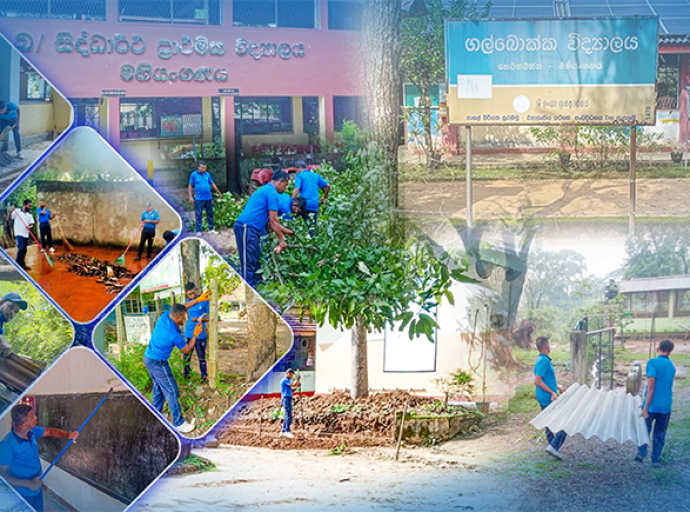 'தித்வா' புயலால் சேதமடைந்த பாடசாலைகள் மற்றும் பாலர் பாடசாலைகளை மீண்டும் கட்டியெழுப்ப கடற்படை “நென திரி மெஹெயும” க்கு பங்களிப்பு செய்கிறது