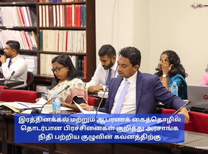 இரத்தினக்கல் மற்றும் ஆபரணக் கைத்தொழில் தொடர்பான பிரச்சினைகள் குறித்து அரசாங்க நிதி பற்றிய குழுவில் விரிவாகக் கவனம் செலுத்தப்பட்டது.