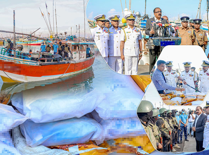 161 கிலோகிராமுக்கும் அதிகமான ஹெராயினை ஏற்றிச் சென்ற, உள்ளூர் பல நாள் மீன்பிடிப் படகு ஒன்று கடற்படையின் சிறப்பு நடவடிக்கை ஒன்றில் கைது செய்யப்பட்டது