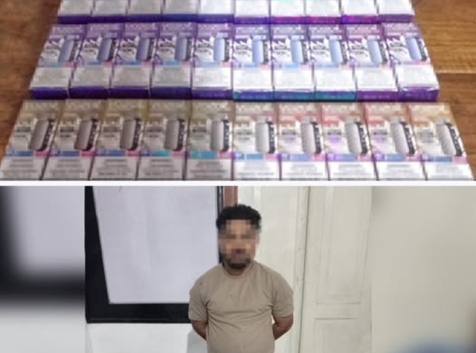 சட்டவிரோதமாக விற்க முயன்ற வெளிநாட்டு மின்னணு சிகரெட்டுகளுடன் சந்தேக நபர் கைது